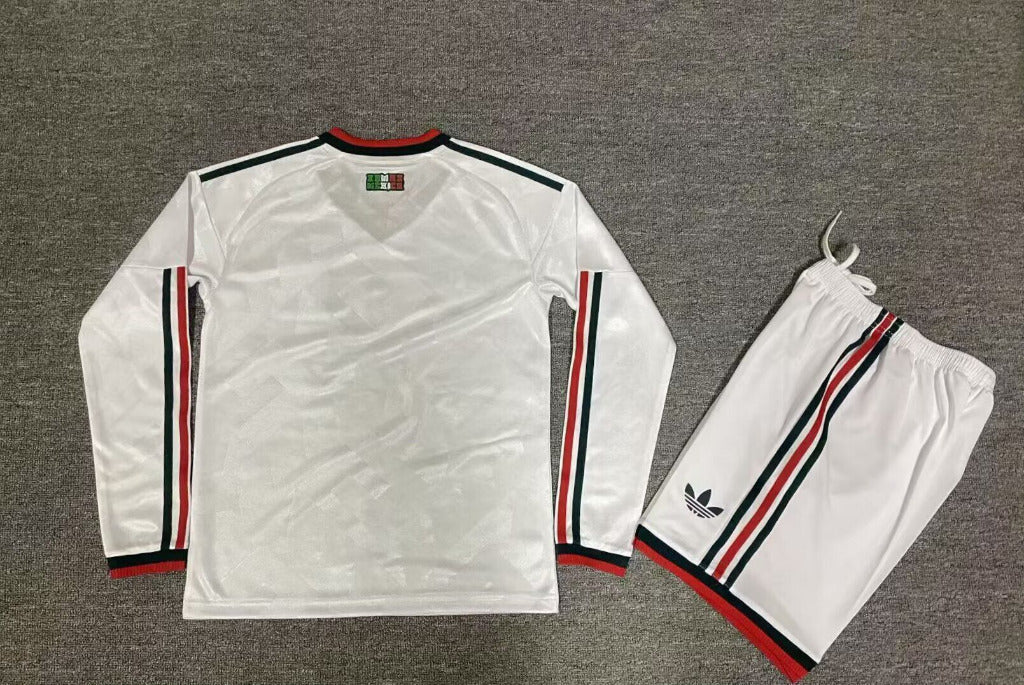 Mexico 26/27 White Away Long Sleeved Kids Jersey Set