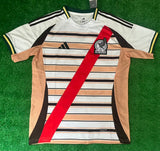 Mexico 26/27 White/Beige Stripes/Black Special Jersey