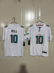 Miami Dolphins 25/26 Hill #10 White Game Kids Jersey