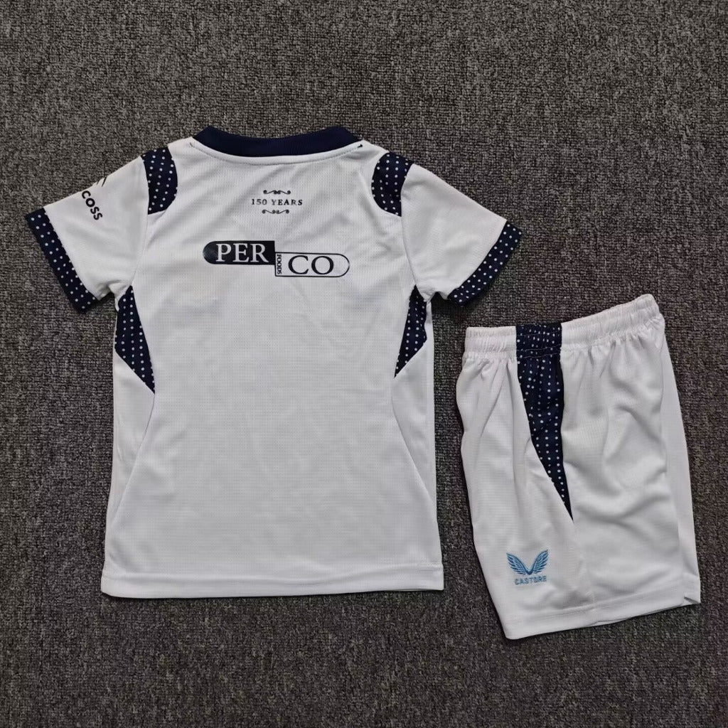 Middlesbrough 26/27 White/Navy Blue Trim Away Kids Jersey Set