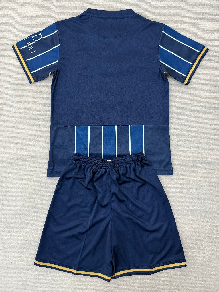 Millwall 26/27 Black/Blue/White Pinstripe Home Kids Jersey