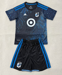 Minnesota United 26/27 Black/Blue Home Kids Jersey Set