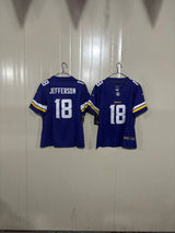 Minnesota Vikings 25/26 Jefferson #18 Purple/Yellow Game Kids Jersey