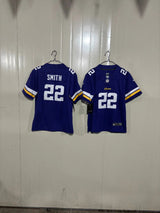 Minnesota Vikings 25/26 Smith #22 Purple/Yellow Game Kids Jersey