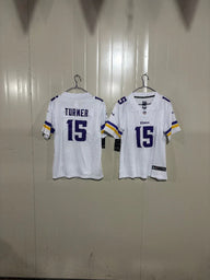 Minnesota Vikings 25/26 Turner #15 White Game Kids Jersey