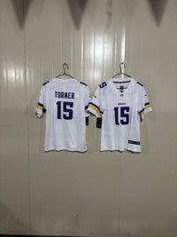 Minnesota Vikings 25/26 Turner #15 White Game Kids Jersey