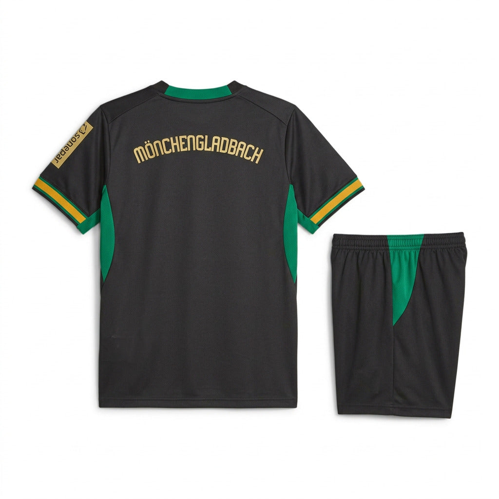 Mnchengladbach 26/27 Black/Green/Yellow Away Kids Jersey Set