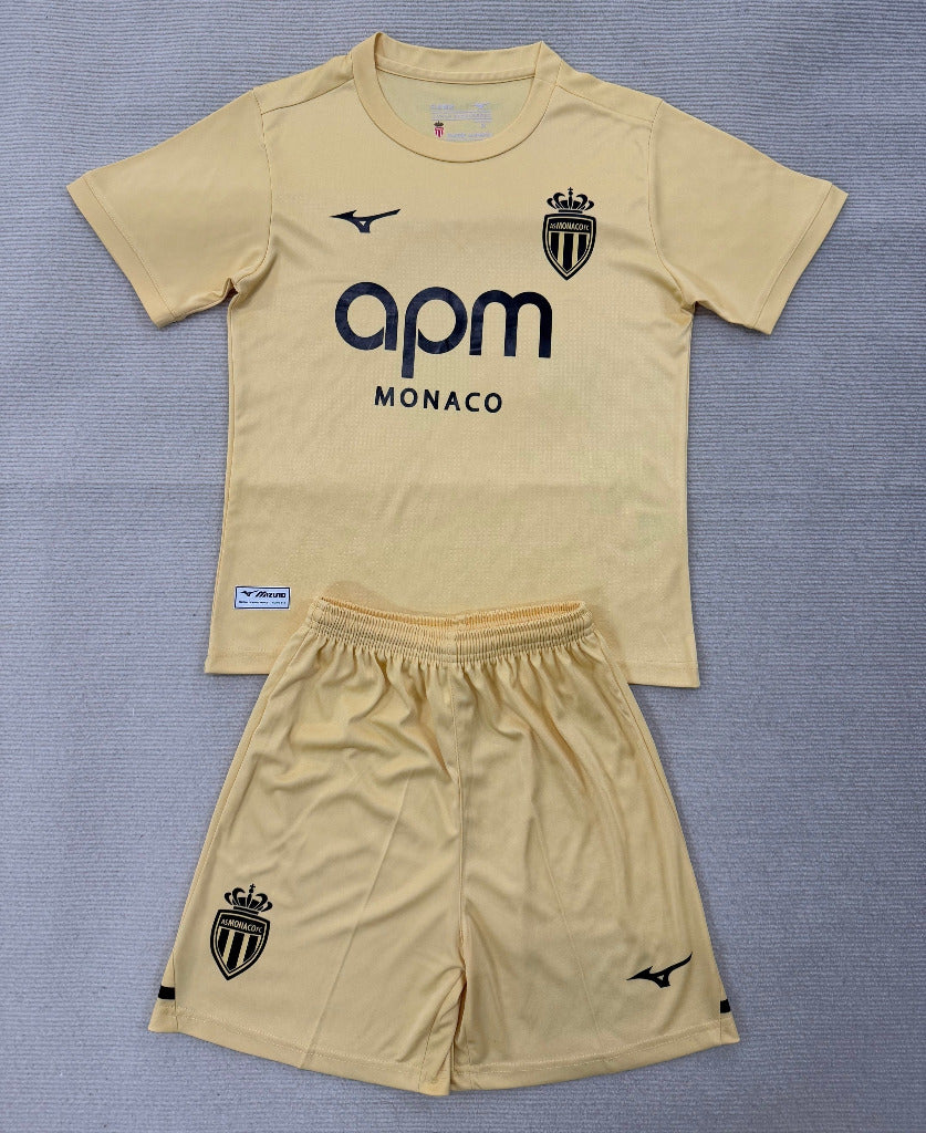 Monaco 25/26 Celestial Yellow Third Kids Jersey Set