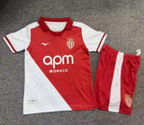 Monaco 26/27 Red/White Home Kids Jersey Set