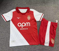 Monaco 26/27 Red/White Home Kids Jersey Set