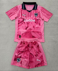Monterrey 25/26 Pink/Black Goalkeeper Kids Jersey Set