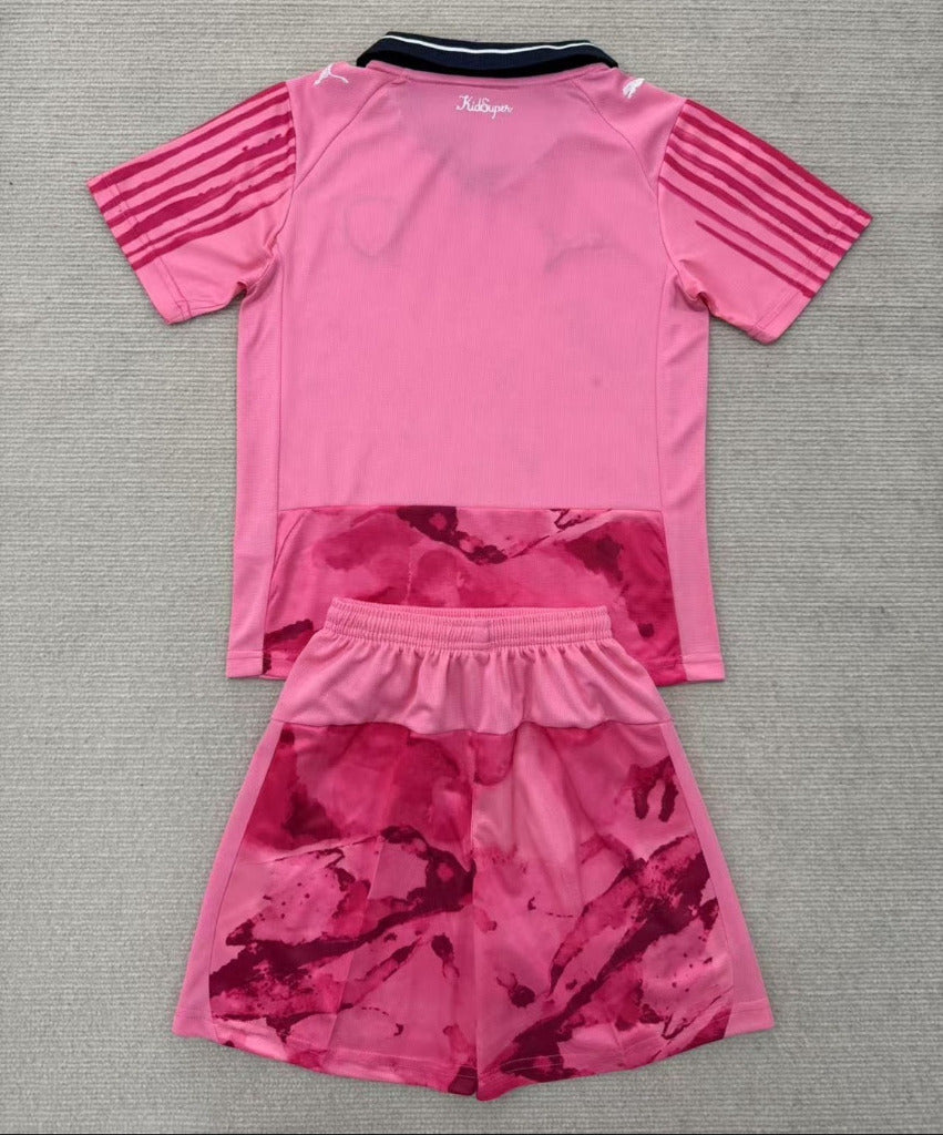 Monterrey 25/26 Pink/Black Goalkeeper Kids Jersey Set