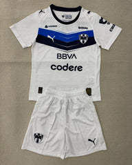 Monterrey 25/26 White/Black Away Kids Jersey Set