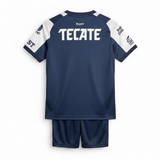 Monterrey 26/27 White/Navy Stripes Home Kids Jersey Set