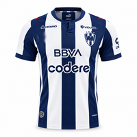 Monterrey 26/27 White/Navy Vertical Stripe Home Player Version Jersey