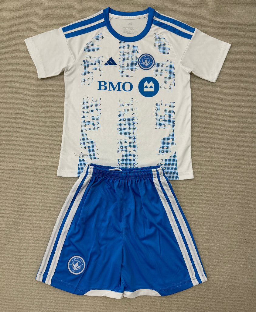Montreal 26/27 White/Blue Away Kids Jersey Set
