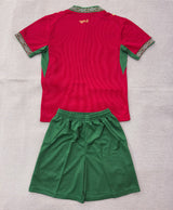 Morocco 2026 Red/Green World Cup Home Kids Jersey Set