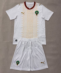 Morocco 2026 White/Gold Away Kids Jersey Set