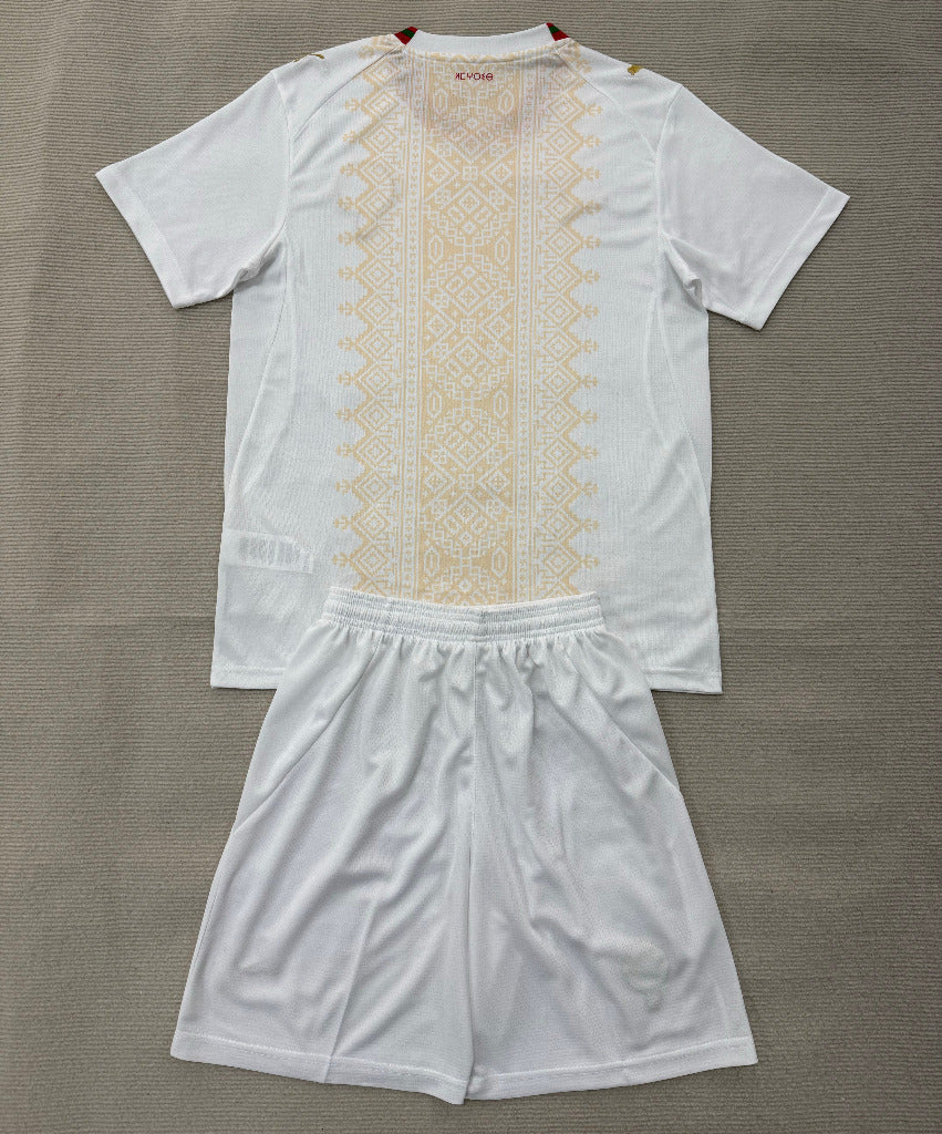 Morocco 2026 White/Gold Away Kids Jersey Set