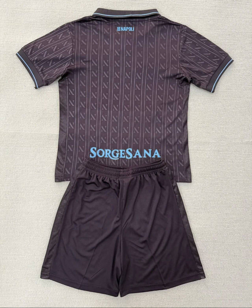 Napoli 25/26 Black Third Away Kids Jersey Set
