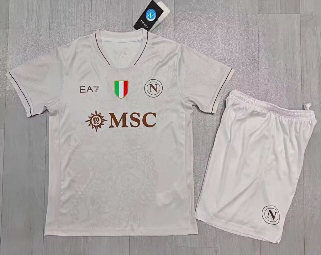 Napoli 25/26 White Away Kids Jersey Set