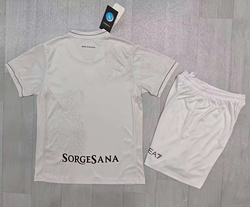 Napoli 25/26 White Away Kids Jersey Set