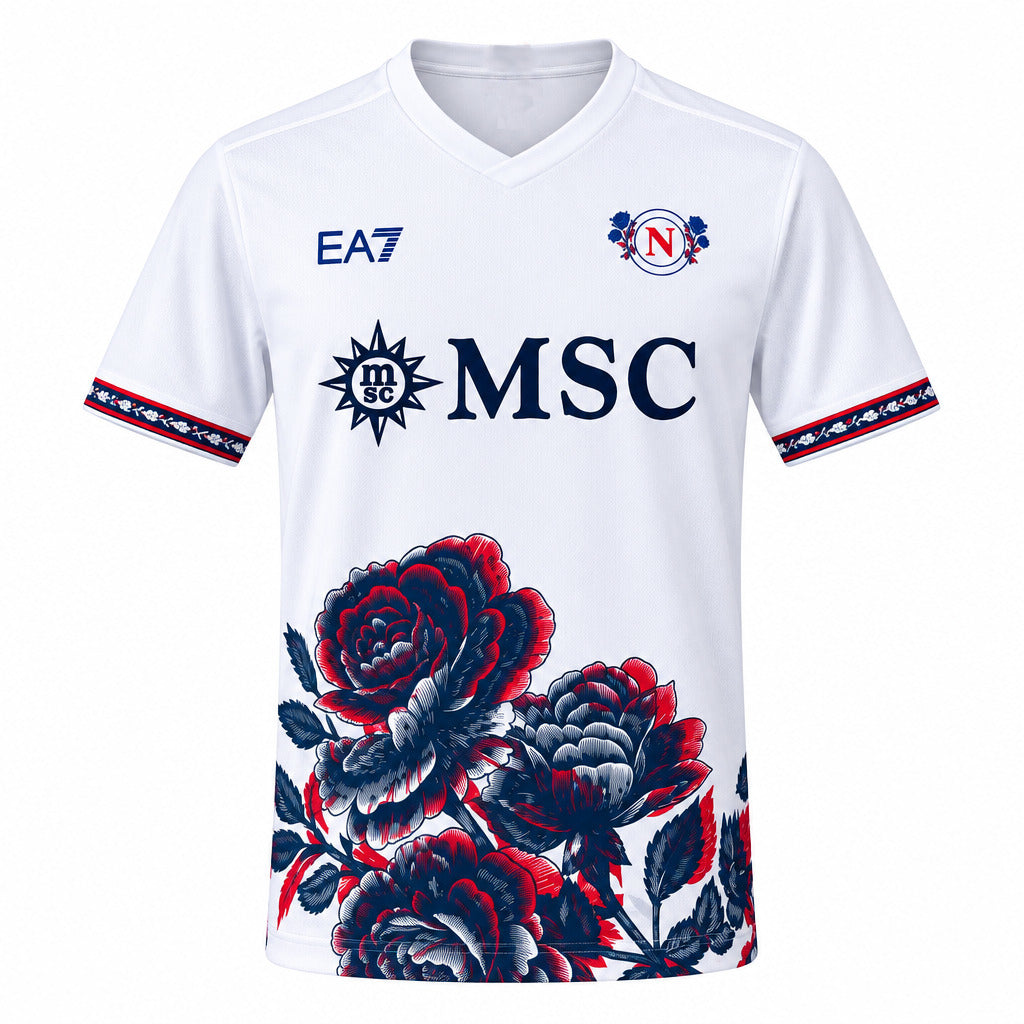 Napoli 26/27 White/Blue/Red Rose Graphic Concept Jersey