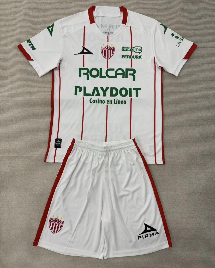Necaxa 25/26 White/Red Home Kids Jersey Set