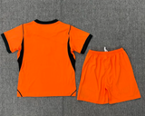 Netherland 2026 Orange/Black Home Kids Jersey Set