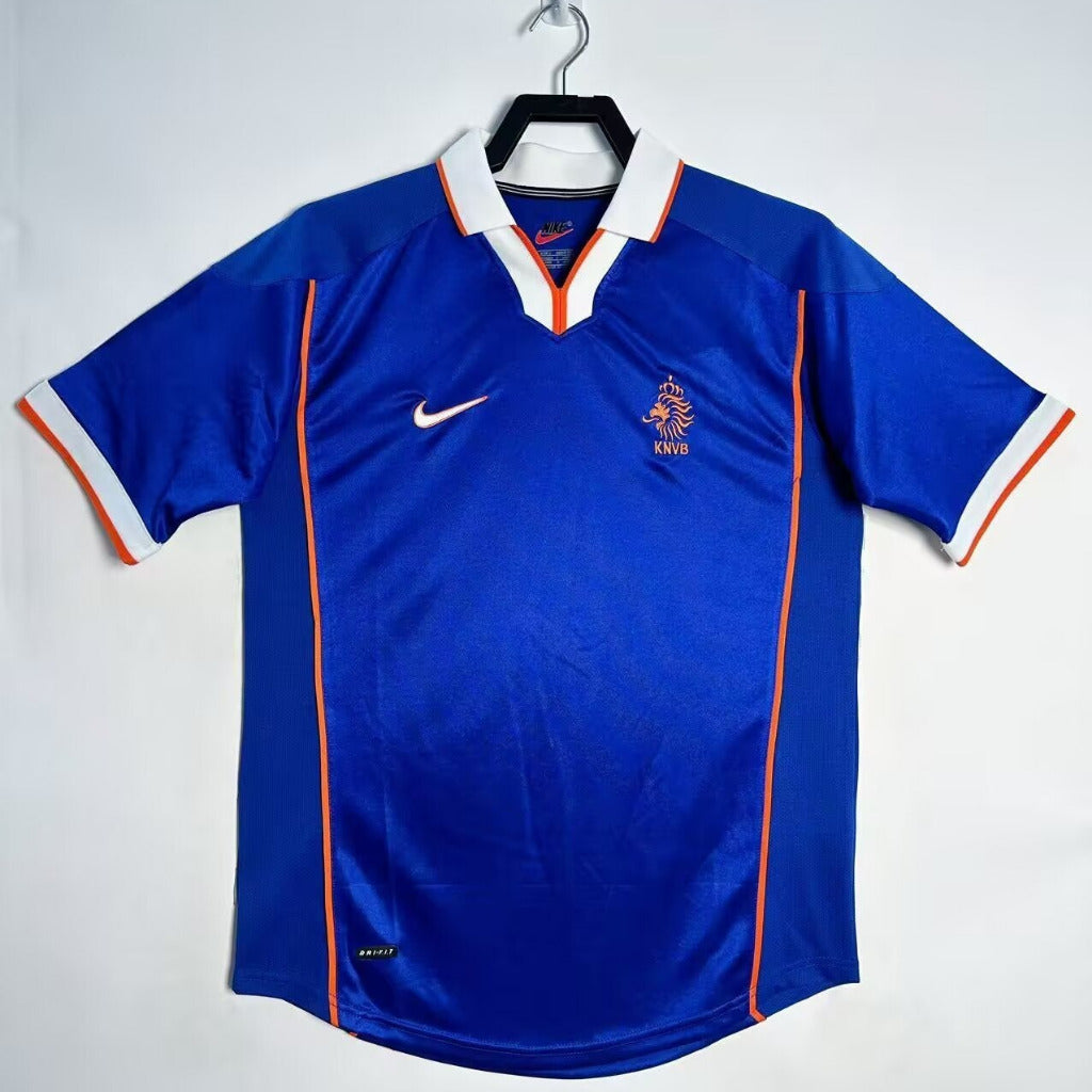 Netherlands 1998 Vintage Retro Blue Away Jersey