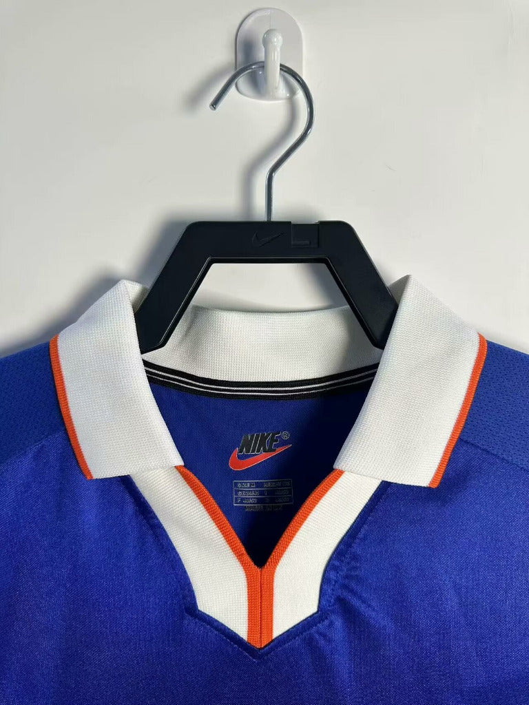 Netherlands 1998 Vintage Retro Blue Away Jersey