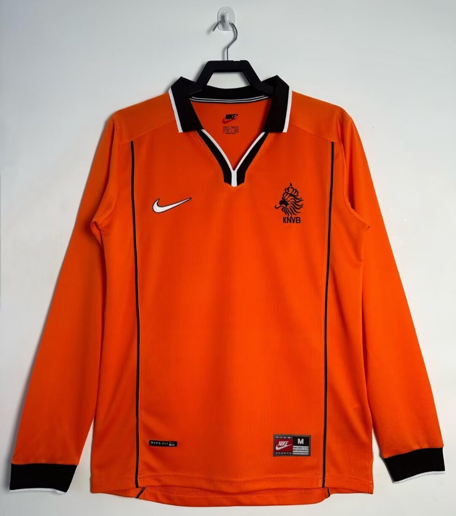 Netherlands 1998 Vintage Retro Orange Home Long Sleeve Jersey