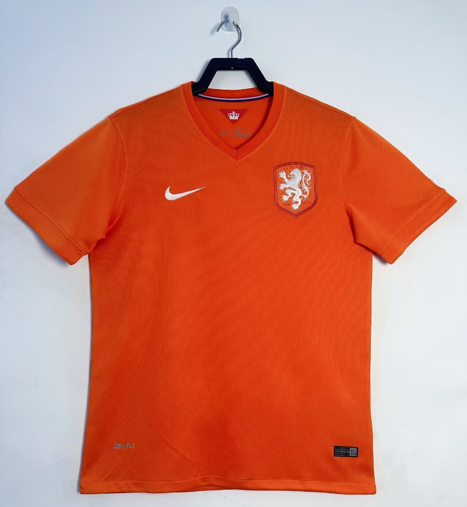 Netherlands 2014 Vintage Retro Orange Home Jersey