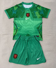 Netherlands 2026 Green Goalkeeper Kids Jersey Set