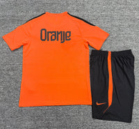 Netherlands 26/27 Classic Orange/Black Training Kids Jersey Set