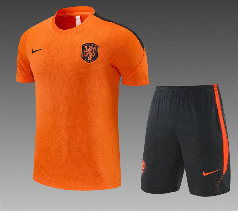 Netherlands 26/27 Classic Orange/Black Training Kids Jersey Set
