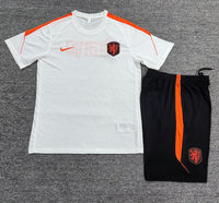 Netherlands 26/27 White/Orange/Black Training Kids Jersey Set