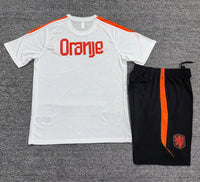 Netherlands 26/27 White/Orange/Black Training Kids Jersey Set