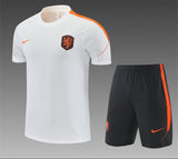 Netherlands 26/27 White/Orange/Black Training Kids Jersey Set