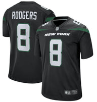 New York 25/26 Rodgers #8 Black/Green NFL Jersey