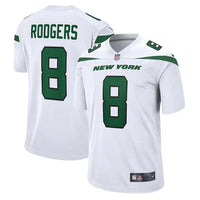 New York 25/26 Rodgers #8 White/Green NFL Jersey