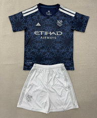 New York City 26/27 Blue/White Away Kids Jersey Set