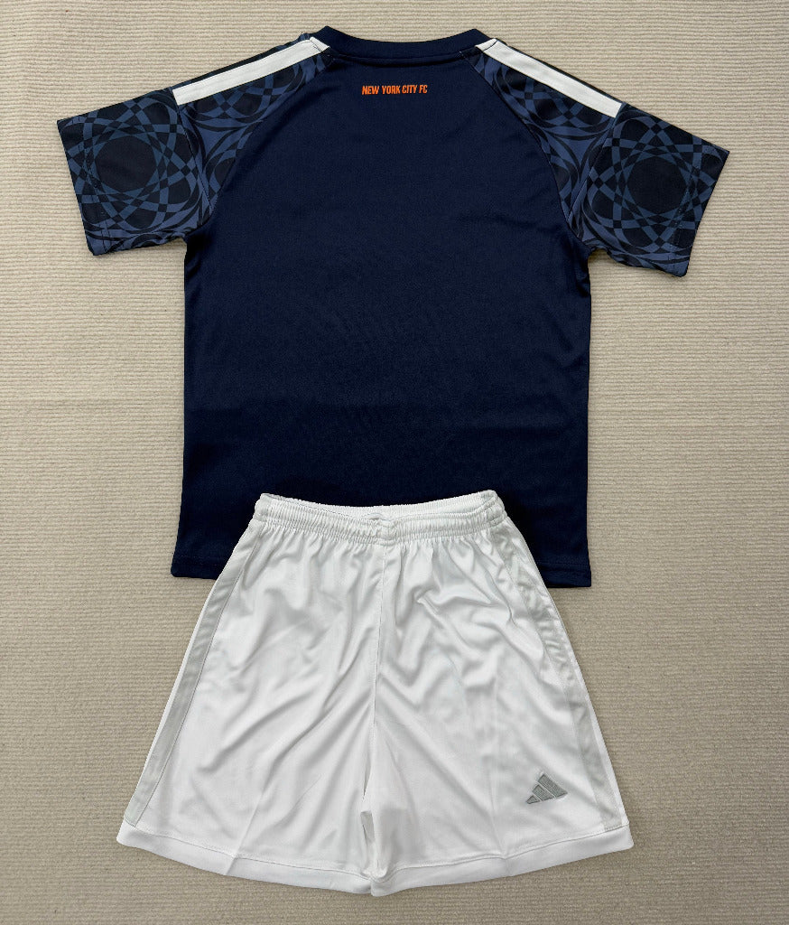 New York City 26/27 Blue/White Away Kids Jersey Set
