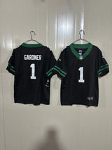 New York Jets 25/26 Gardner #1 Black/Green Kids Jersey