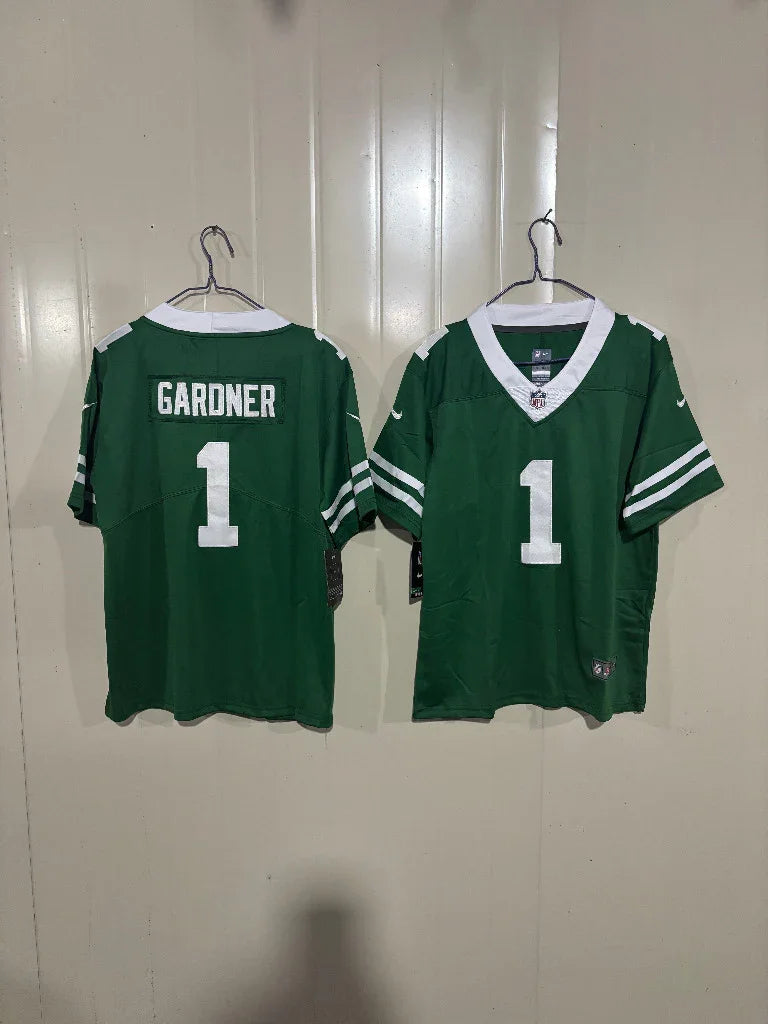 New York Jets 25/26 Gardner #1 Green/White Kids Jersey