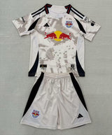 New York Red Bulls 25/26 White/Gray Away Kids Jersey Set