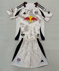New York Red Bulls 25/26 White/Gray Away Kids Jersey Set