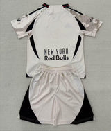 New York Red Bulls 25/26 White/Gray Away Kids Jersey Set