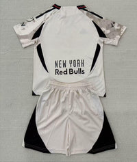 New York Red Bulls 25/26 White/Gray Away Kids Jersey Set