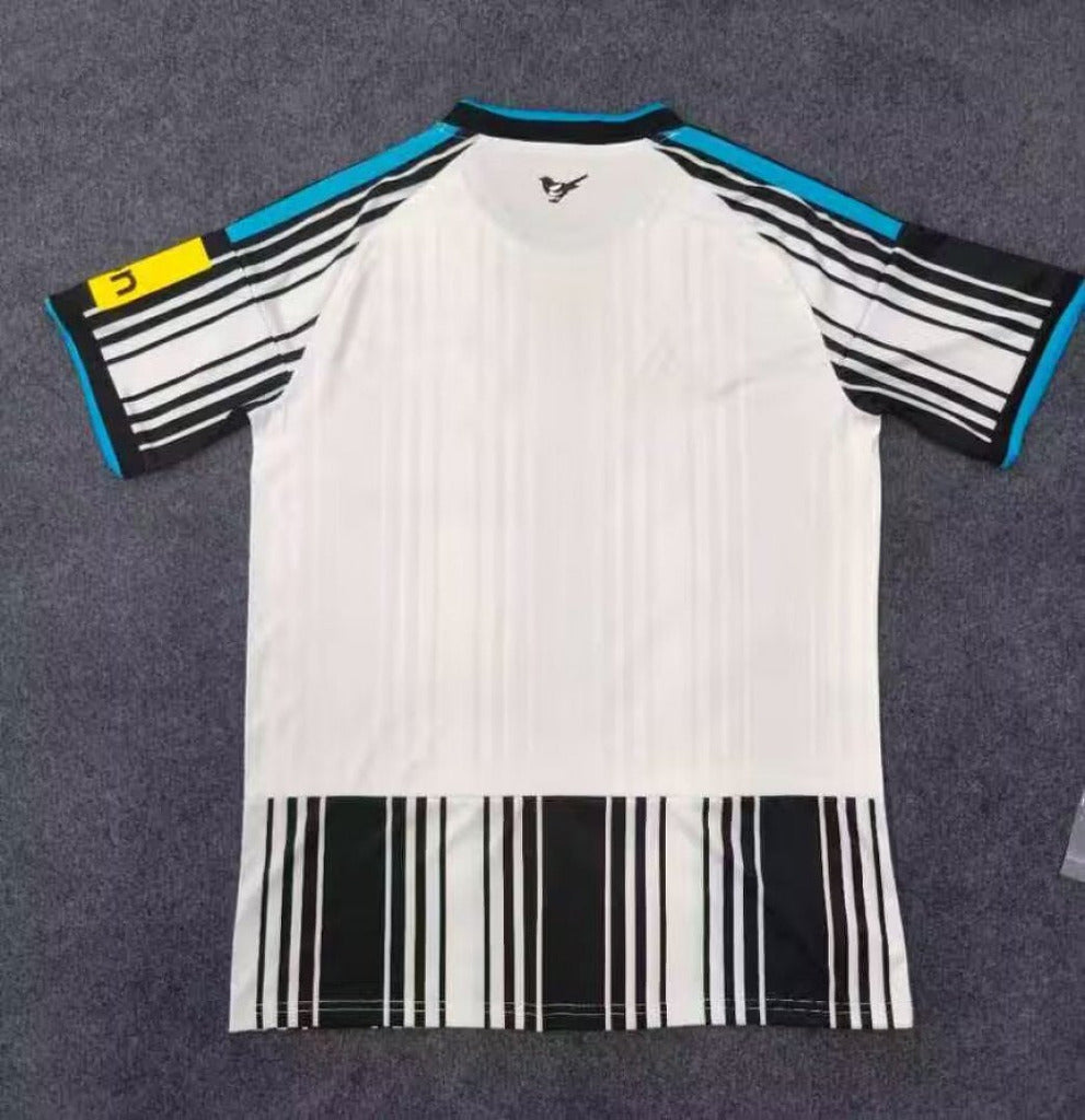 Newcastle 26/27 Black/White Barcode Stripe Home Jersey